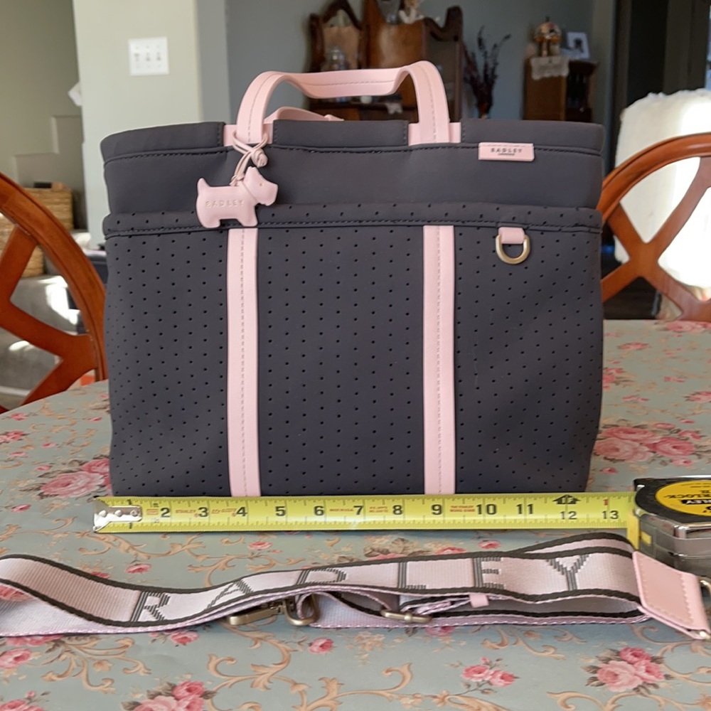 Radley of London satchel Grey and Pink in color